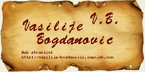 Vasilije Bogdanović vizit kartica